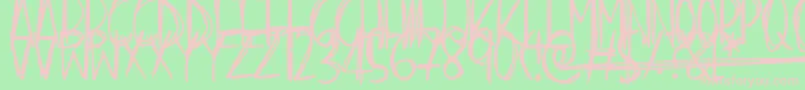 Scraggly Font – Pink Fonts on Green Background