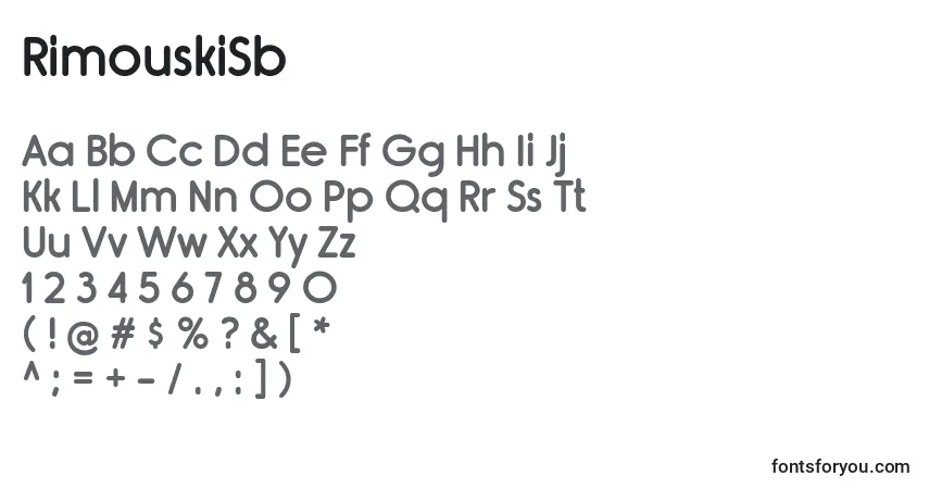 A fonte RimouskiSb – alfabeto, números, caracteres especiais
