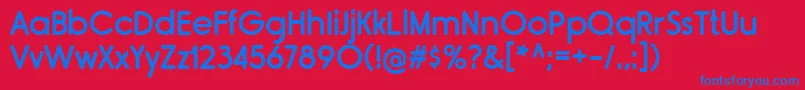 RimouskiSb Font – Blue Fonts on Red Background