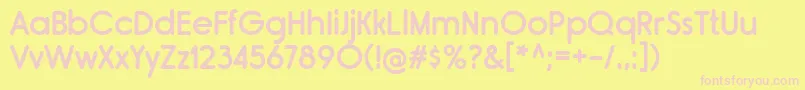 Шрифт RimouskiSb – розовые шрифты на жёлтом фоне