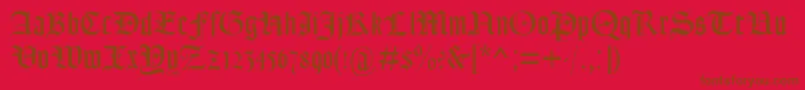 フォントLohengrin – 赤い背景に茶色の文字