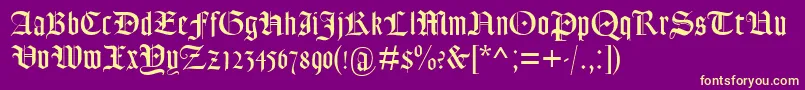 Lohengrin Font – Yellow Fonts on Purple Background