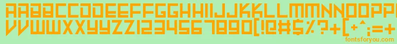 MachineMadness Font – Orange Fonts on Green Background