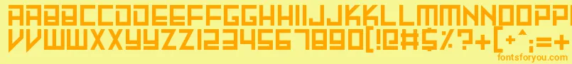 MachineMadness Font – Orange Fonts on Yellow Background