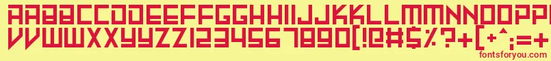 MachineMadness Font – Red Fonts on Yellow Background