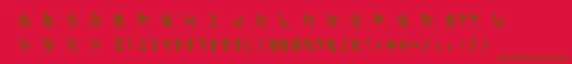DemoncubicblockfontDark Font – Brown Fonts on Red Background