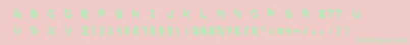 DemoncubicblockfontDark Font – Green Fonts on Pink Background