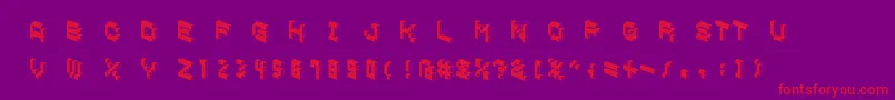 DemoncubicblockfontDark Font – Red Fonts on Purple Background