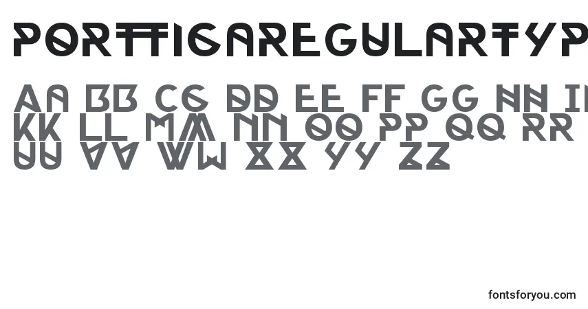 Schriftart PorticaRegularTypeface – Alphabet, Zahlen, spezielle Symbole