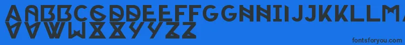 Fonte PorticaRegularTypeface – fontes pretas em um fundo azul