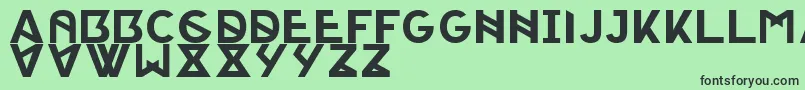 Fonte PorticaRegularTypeface – fontes pretas em um fundo verde