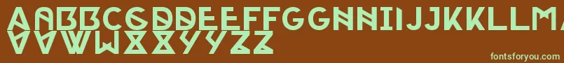 Fonte PorticaRegularTypeface – fontes verdes em um fundo marrom