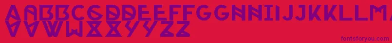 Czcionka PorticaRegularTypeface – fioletowe czcionki na czerwonym tle