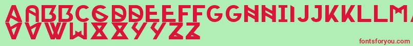 PorticaRegularTypeface Font – Red Fonts on Green Background