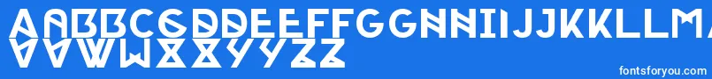 Fonte PorticaRegularTypeface – fontes brancas em um fundo azul