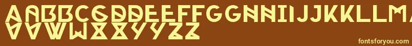 Czcionka PorticaRegularTypeface – żółte czcionki na brązowym tle