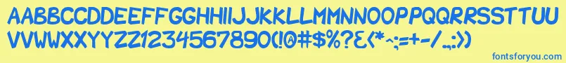 SharkParty Font – Blue Fonts on Yellow Background
