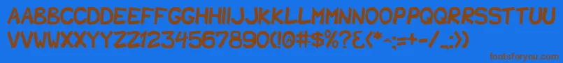 SharkParty Font – Brown Fonts on Blue Background