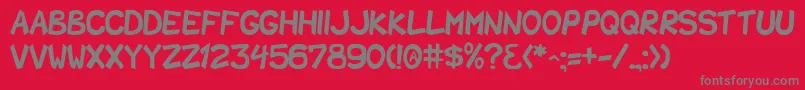 SharkParty-Schriftart – Graue Schriften auf rotem Hintergrund
