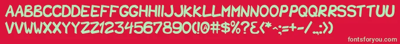 SharkParty Font – Green Fonts on Red Background