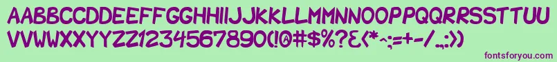 SharkParty Font – Purple Fonts on Green Background