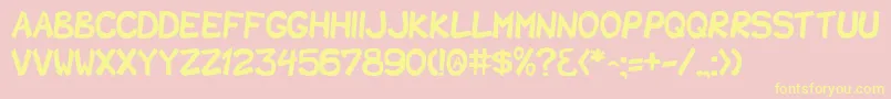 SharkParty Font – Yellow Fonts on Pink Background