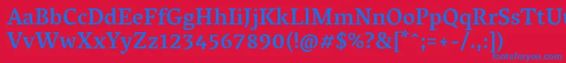 VesperlibreMedium Font – Blue Fonts on Red Background