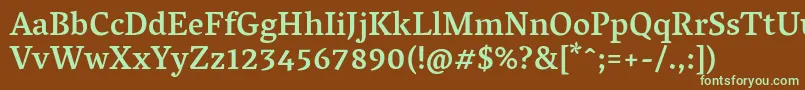 Czcionka VesperlibreMedium – zielone czcionki na brązowym tle