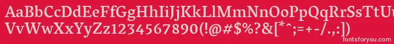 VesperlibreMedium Font – Pink Fonts on Red Background