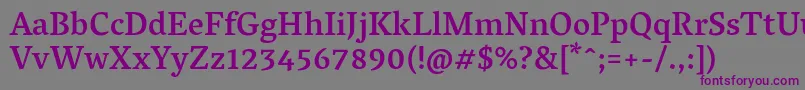 VesperlibreMedium Font – Purple Fonts on Gray Background