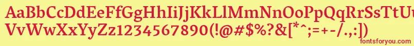 VesperlibreMedium Font – Red Fonts on Yellow Background