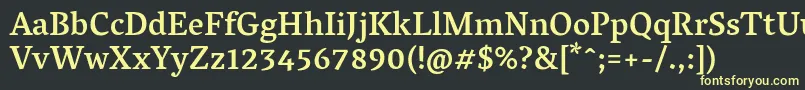 Fonte VesperlibreMedium – fontes amarelas em um fundo preto