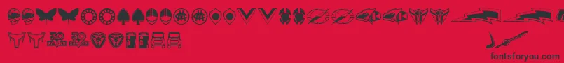 Sentai30Dingbats Font – Black Fonts on Red Background