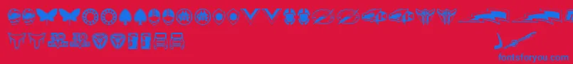 Sentai30Dingbats-Schriftart – Blaue Schriften auf rotem Hintergrund