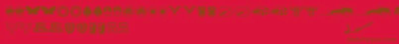 Sentai30Dingbats-Schriftart – Braune Schriften auf rotem Hintergrund