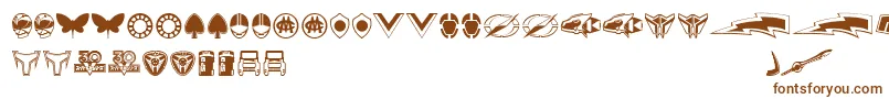 Шрифт Sentai30Dingbats – коричневые шрифты на белом фоне
