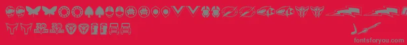 Sentai30Dingbats Font – Gray Fonts on Red Background