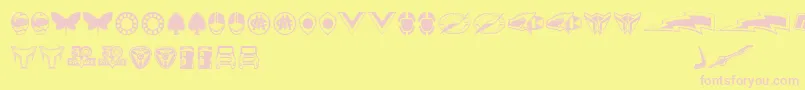 Sentai30Dingbats-Schriftart – Rosa Schriften auf gelbem Hintergrund