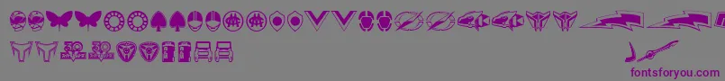 フォントSentai30Dingbats – 紫色のフォント、灰色の背景