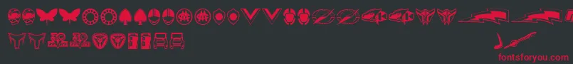 Sentai30Dingbats Font – Red Fonts on Black Background