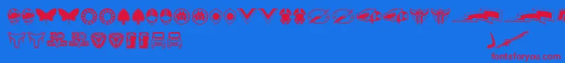 フォントSentai30Dingbats – 赤い文字の青い背景