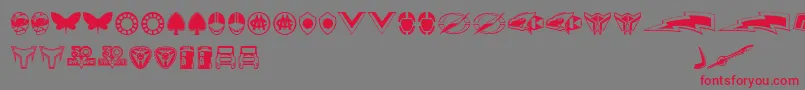 Sentai30Dingbats Font – Red Fonts on Gray Background