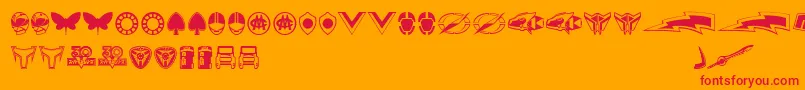 Police Sentai30Dingbats – polices rouges sur fond orange