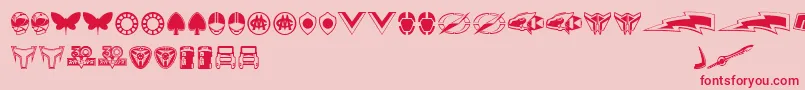 Sentai30Dingbats-Schriftart – Rote Schriften auf rosa Hintergrund