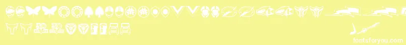 Sentai30Dingbats Font – White Fonts on Yellow Background
