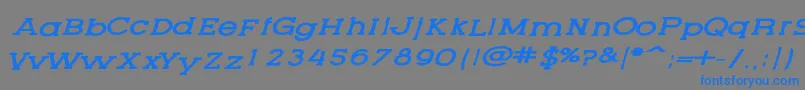 LetteringsetnewItalic Font – Blue Fonts on Gray Background