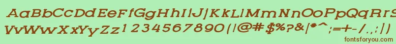 LetteringsetnewItalic Font – Brown Fonts on Green Background