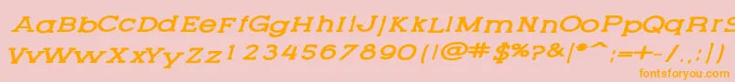 LetteringsetnewItalic Font – Orange Fonts on Pink Background