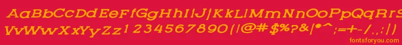 LetteringsetnewItalic Font – Orange Fonts on Red Background