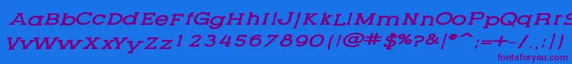 LetteringsetnewItalic Font – Purple Fonts on Blue Background